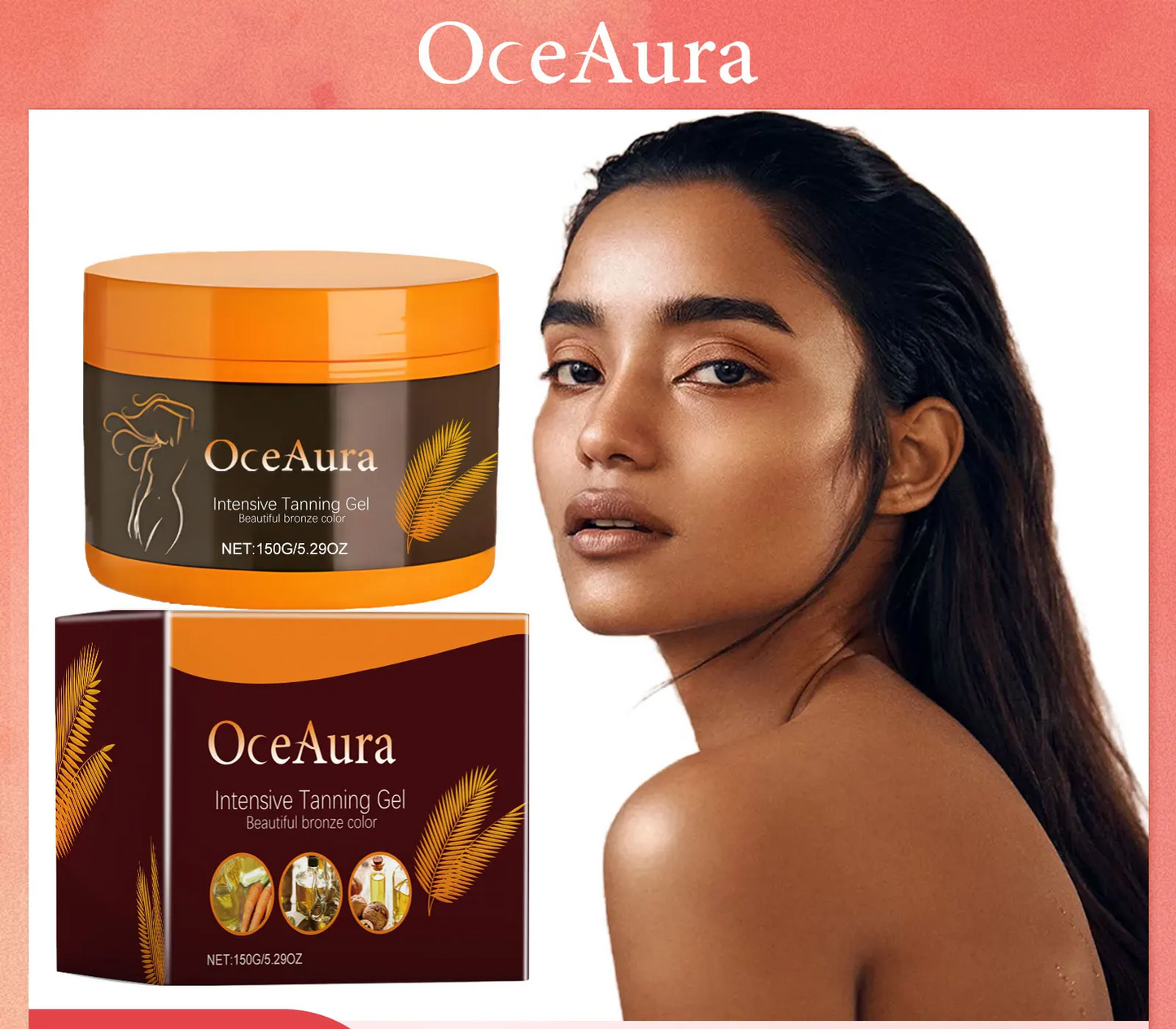 Gel Acelerador Bronceador Corporal Natural OceAura - 150g