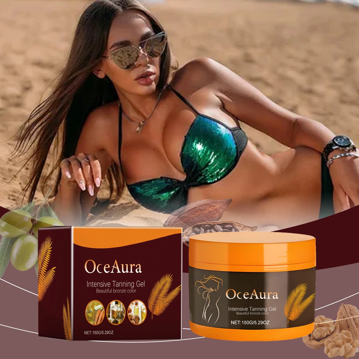 Gel Acelerador Bronceador Corporal Natural OceAura - 150g
