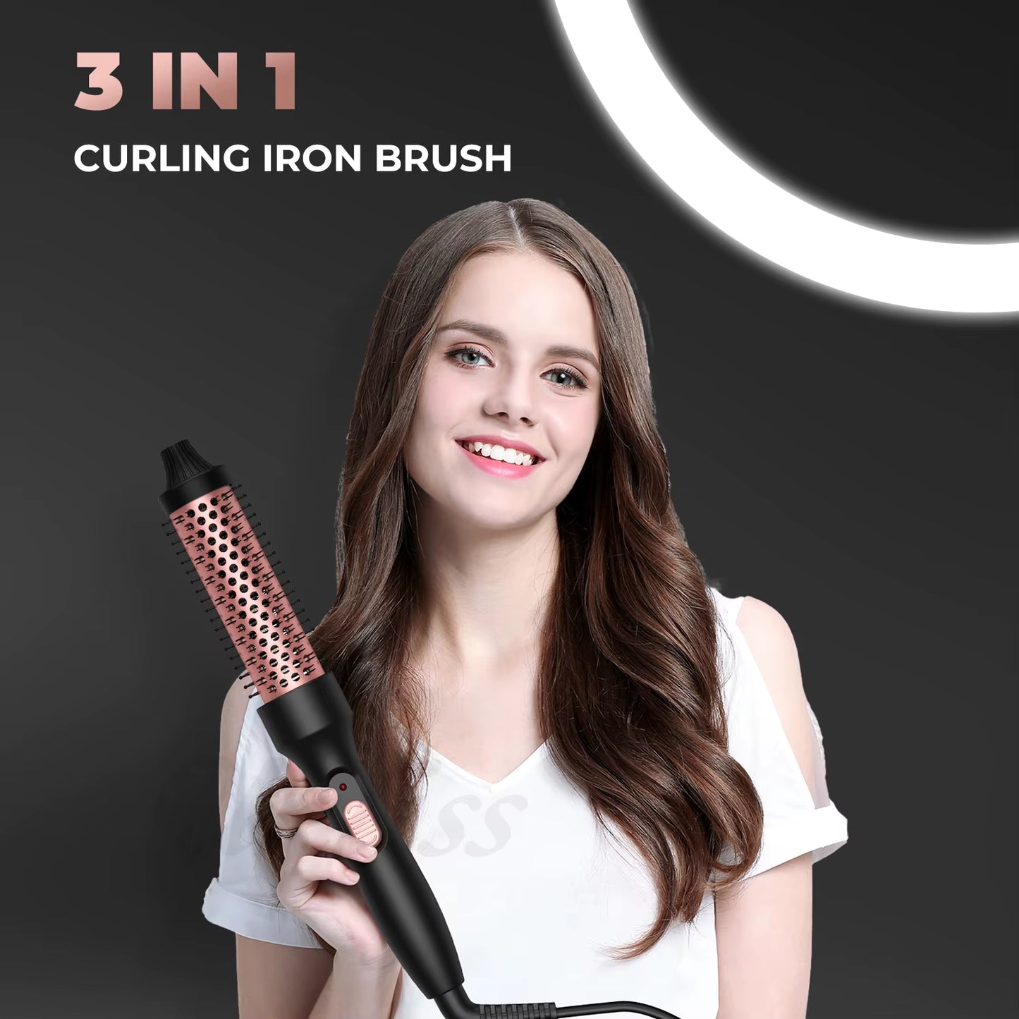 Cepillo Térmico Rizador 2 en 1 Doble PTC – Rizador de Pelo 32mm